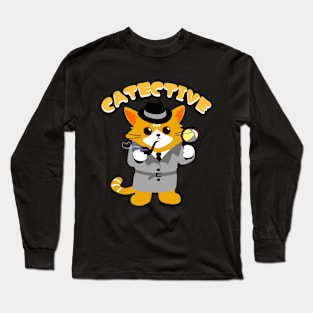 Detective Cat, Catective Long Sleeve T-Shirt